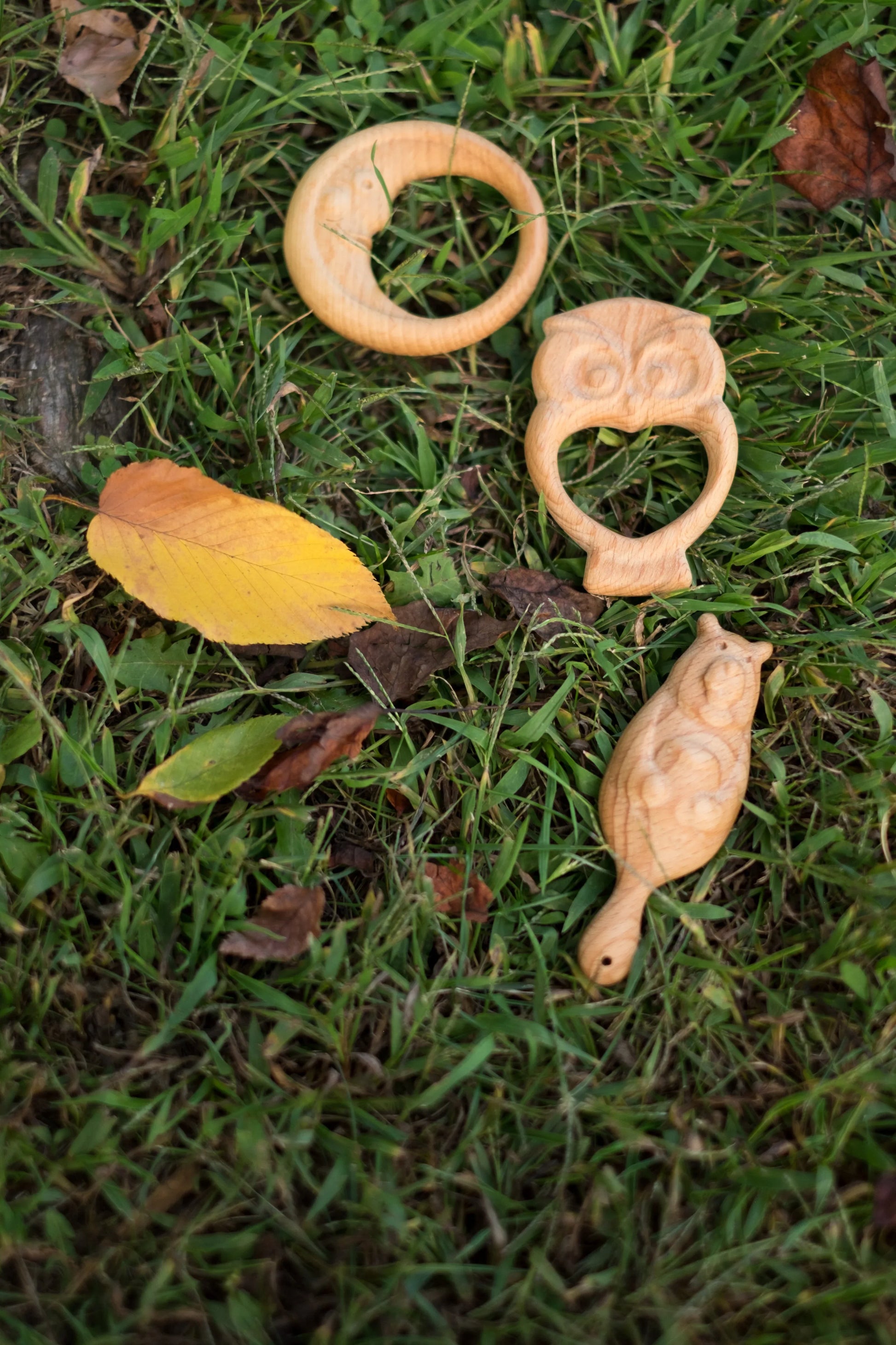 Wooden Rattle Teether Bear Handcrafted With Non Toxic Finish - ToylandEU