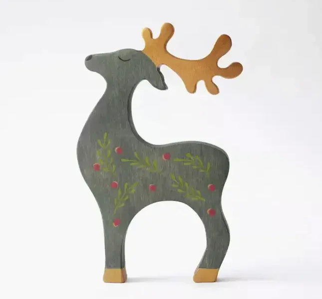 Wooden Reindeer Figurine Toy Sparks Creative Learning - ToylandEU