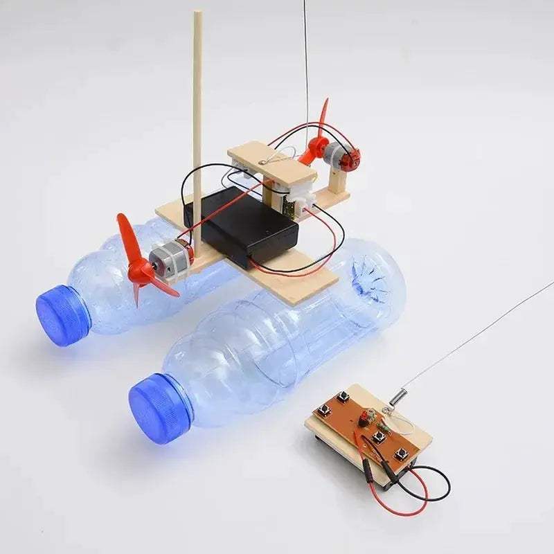 Wooden Remote Control Wind Ship Model STEM Toy For Kids - ToylandEU
