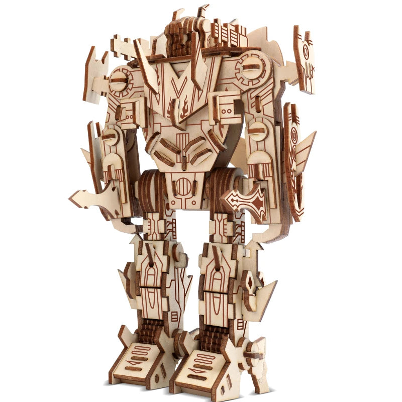 Wooden Robot 3D Puzzle Kit For DIY STEM Fun Educational - ToylandEU