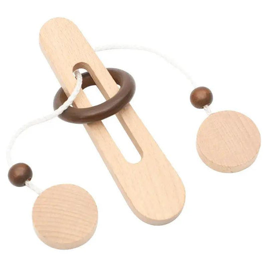  Wooden Rope Puzzle Brain Training Mind Teaser Durable -  ToylandEU™