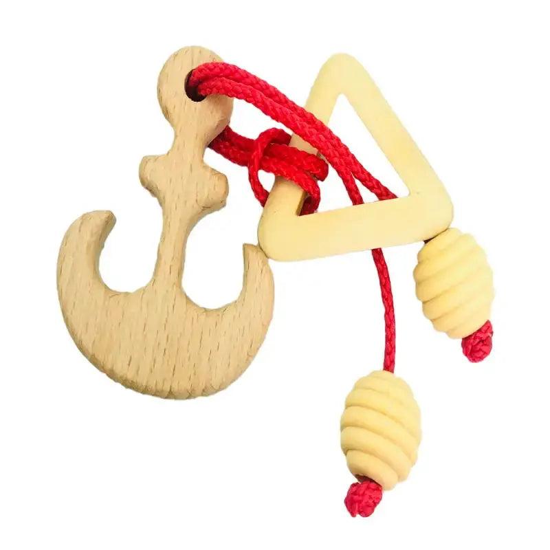  Wooden Rope Puzzle Brain Training Mind Teaser Durable -  ToylandEU™