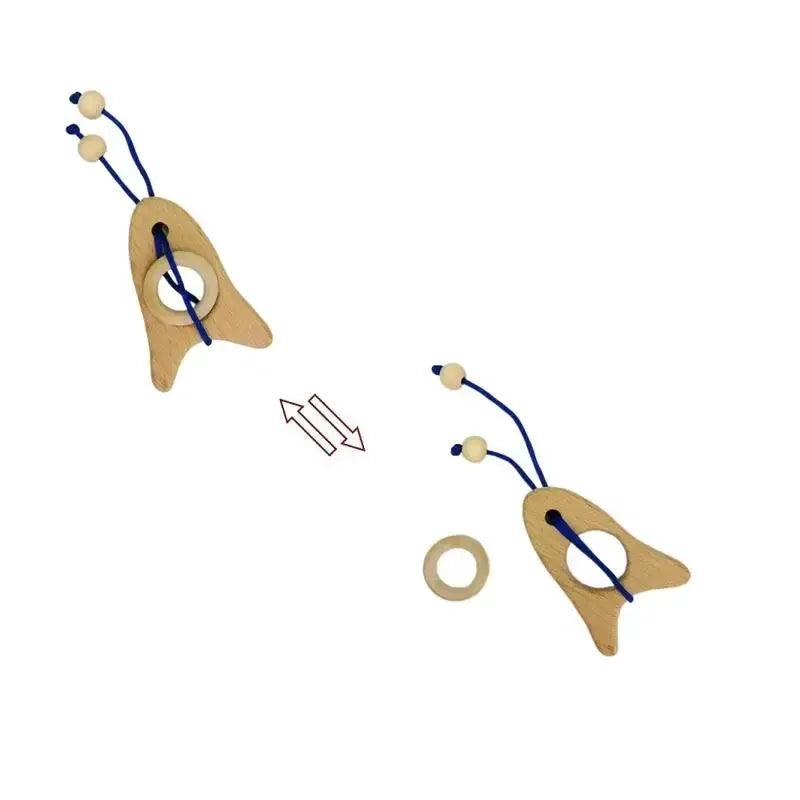  Wooden Rope Puzzle Brain Training Mind Teaser Durable -  ToylandEU™