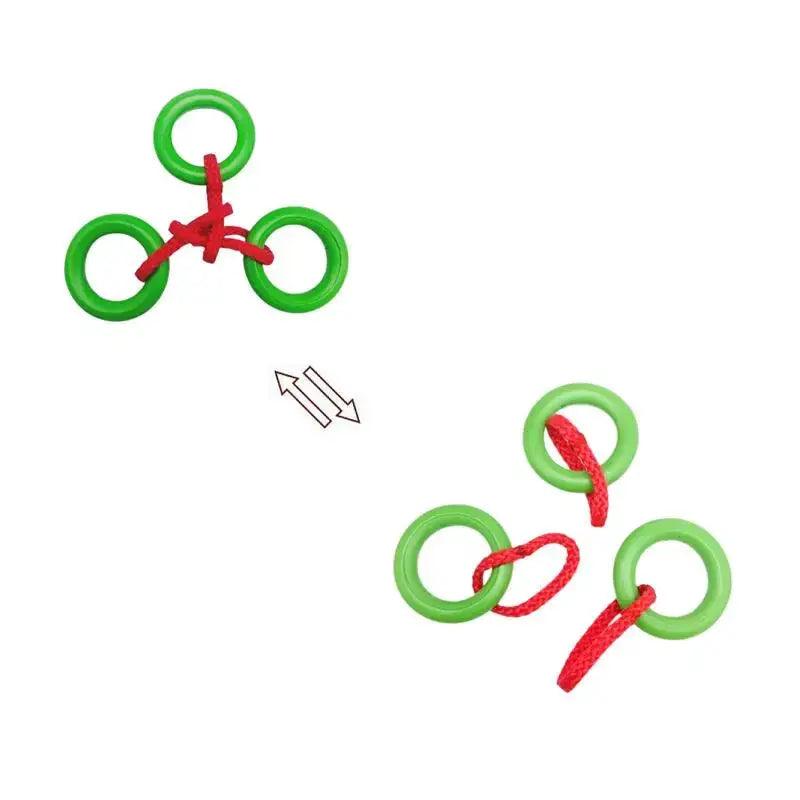  Wooden Rope Puzzle Brain Training Mind Teaser Durable -  ToylandEU™