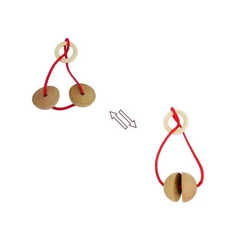  Wooden Rope Puzzle Brain Training Mind Teaser Durable -  ToylandEU™