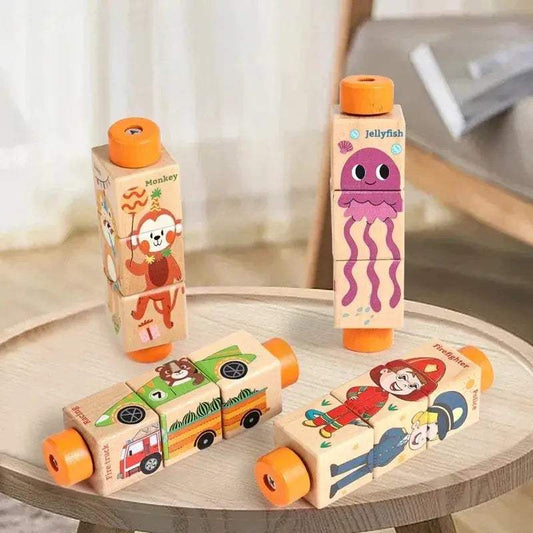 Wooden Rotating Jigsaw Puzzle For Baby Montessori Safe -  ToylandEU™