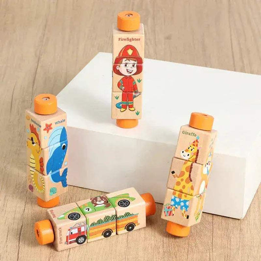  Wooden Rotating Jigsaw Puzzle For Baby Montessori Safe -  ToylandEU™