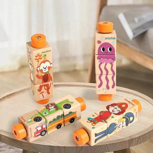  Wooden Rotating Jigsaw Puzzle For Baby Montessori Safe -  ToylandEU™