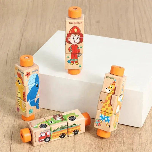  Wooden Rotating Jigsaw Puzzle For Baby Montessori Safe -  ToylandEU™