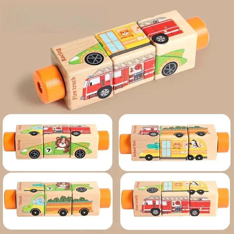  Wooden Rotating Jigsaw Puzzle For Baby Montessori Safe -  ToylandEU™