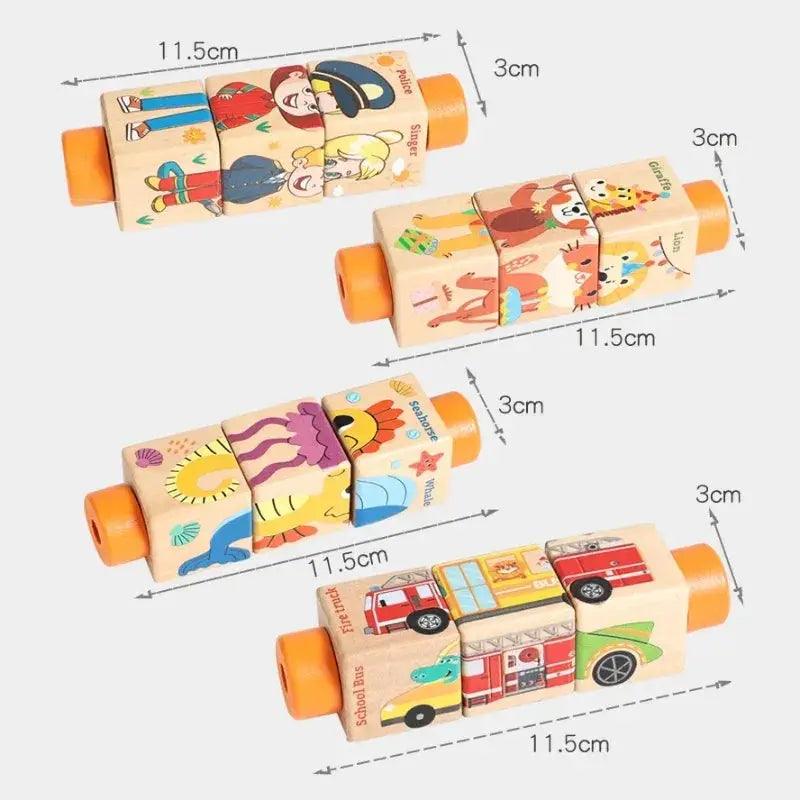  Wooden Rotating Jigsaw Puzzle For Baby Montessori Safe -  ToylandEU™