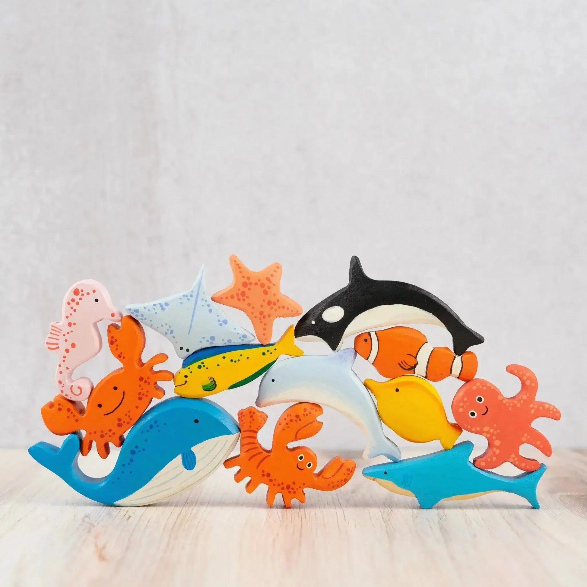 Wooden Sea Creatures Set Of 13 Handcrafted Toys For Kids - ToylandEU