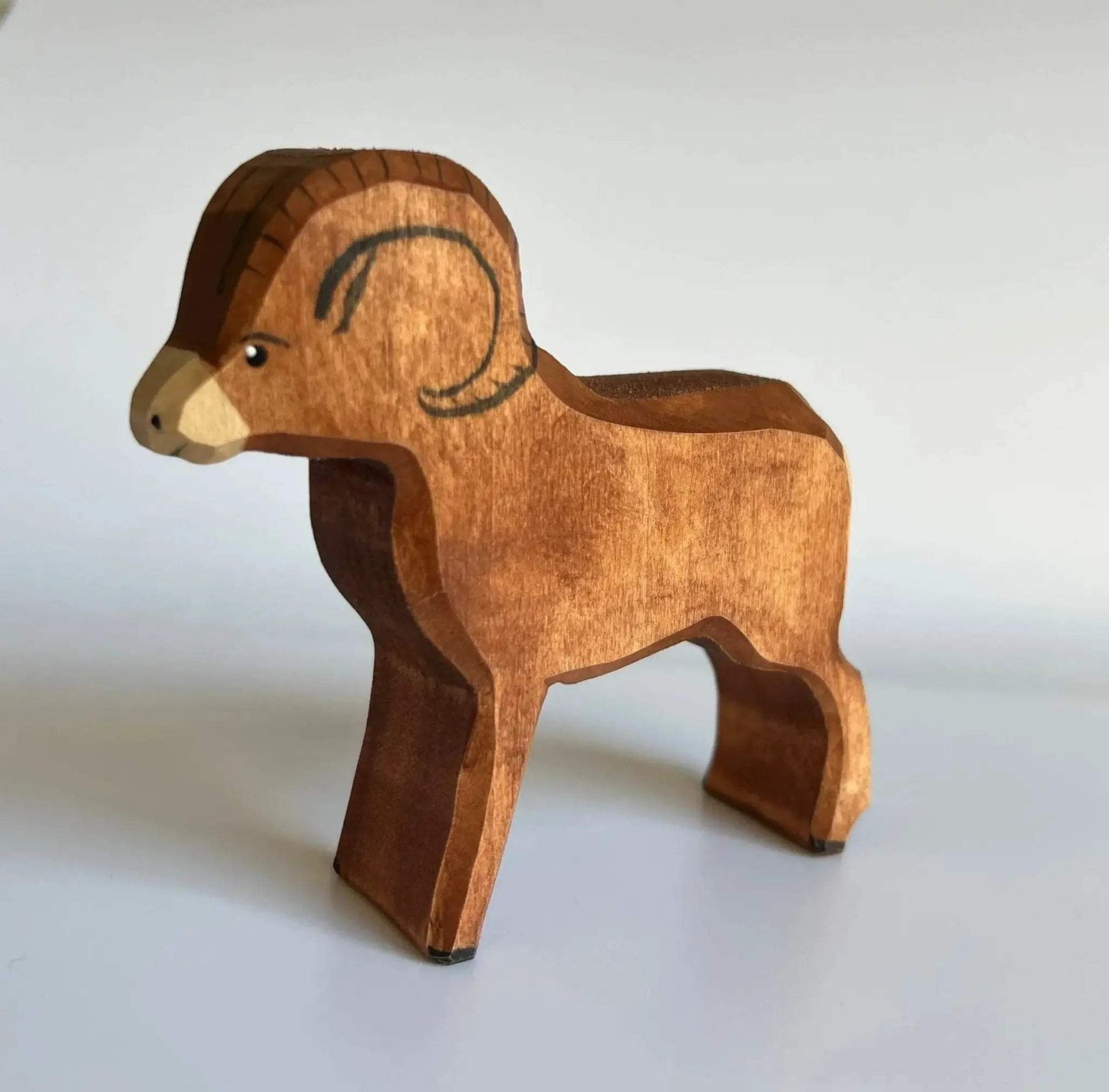  Wooden Sheep Figurine Educational Toy Hand Carved -  ToylandEU™