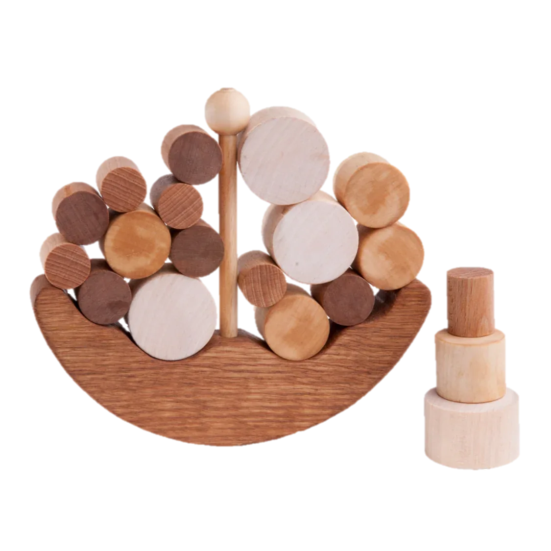 Wooden Ship Balancing Toy Develops Balance And Coordination - ToylandEU