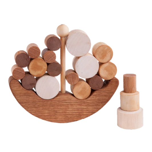 Wooden Ship Balancing Toy Develops Balance And Coordination - ToylandEU