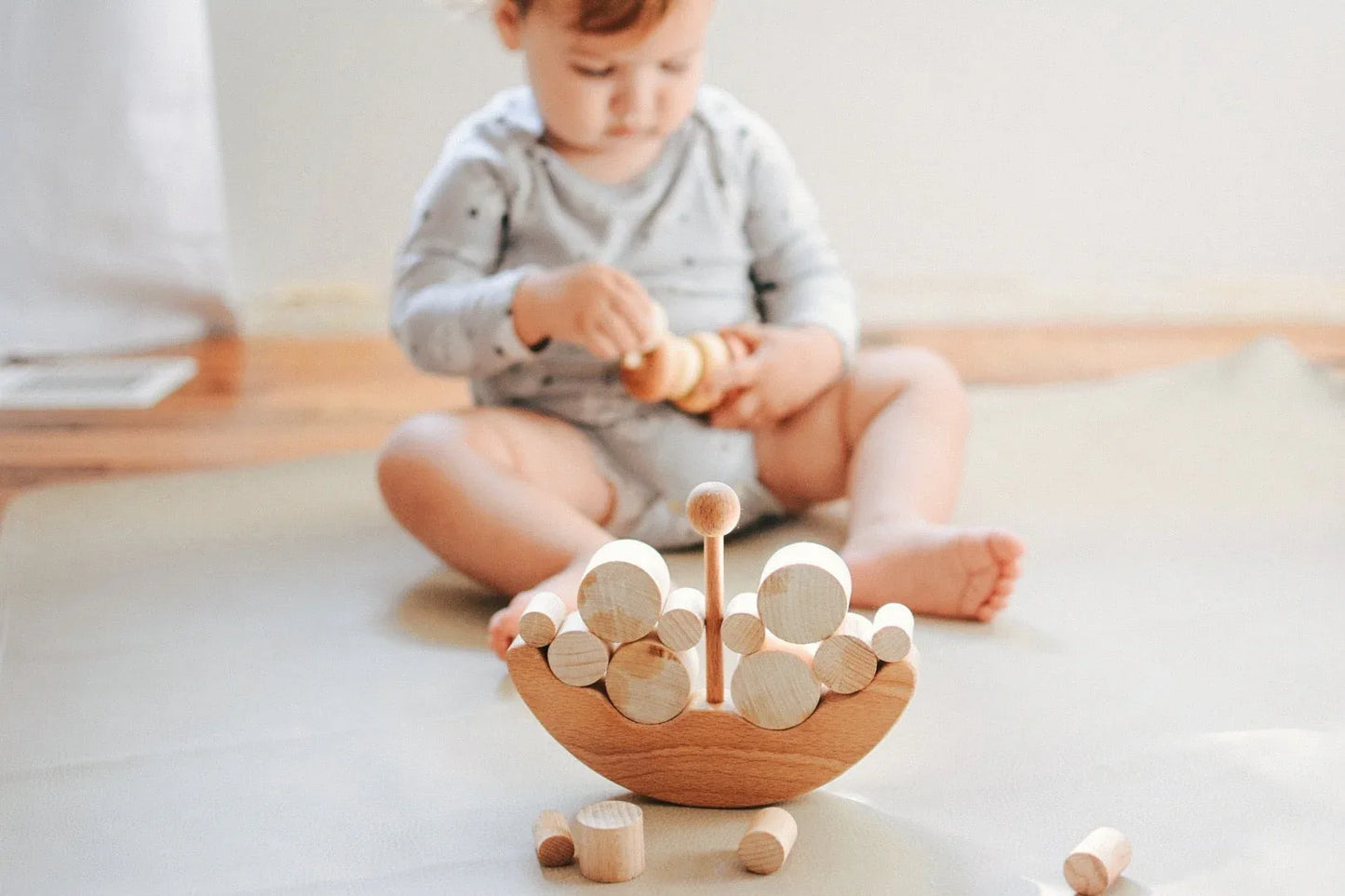 Wooden Ship Balancing Toy Develops Balance And Coordination - ToylandEU