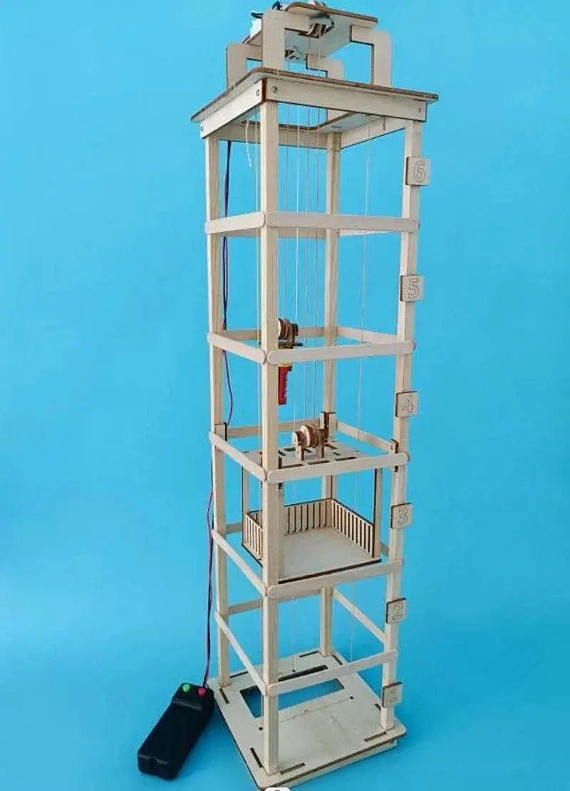 Wooden Six-story Elevator Model Kids Science Toy Funny Technology ...