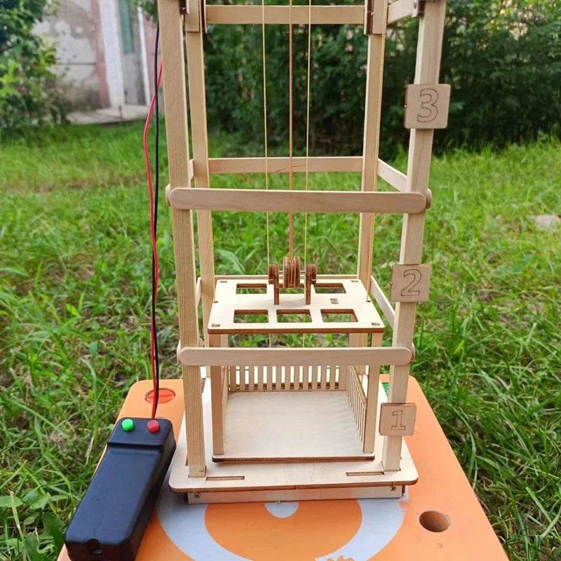 Wooden Six-story Elevator Model Kids Science Toy Funny Technology Physics Kit Educational Toys for Children Learning Toy - ToylandEU