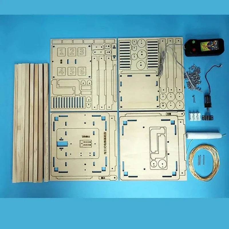 Wooden Six-story Elevator Model Kids Science Toy Funny Technology Physics Kit Educational Toys for Children Learning Toy - ToylandEU