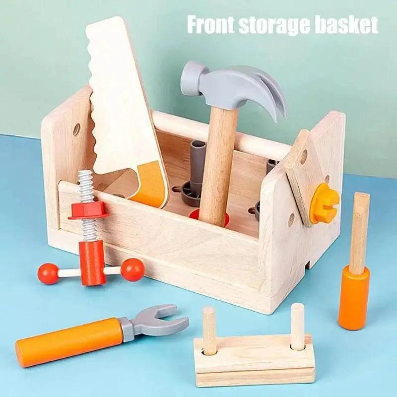  Wooden Sixteen Piece Montessori Construction Tool Set For Kids Open Ended Creative Play -  ToylandEU™