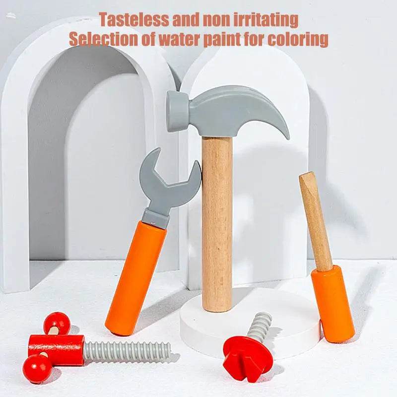 Wooden 16-Piece Construction Tool Set for Kids - Montessori Play Fun! - ToylandEU