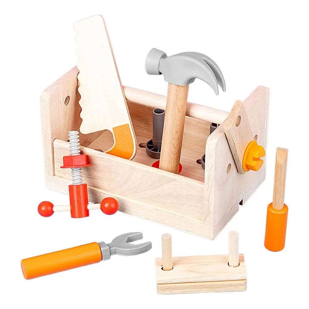 Wooden 16-Piece Construction Tool Set for Kids - Montessori Play Fun! - ToylandEU