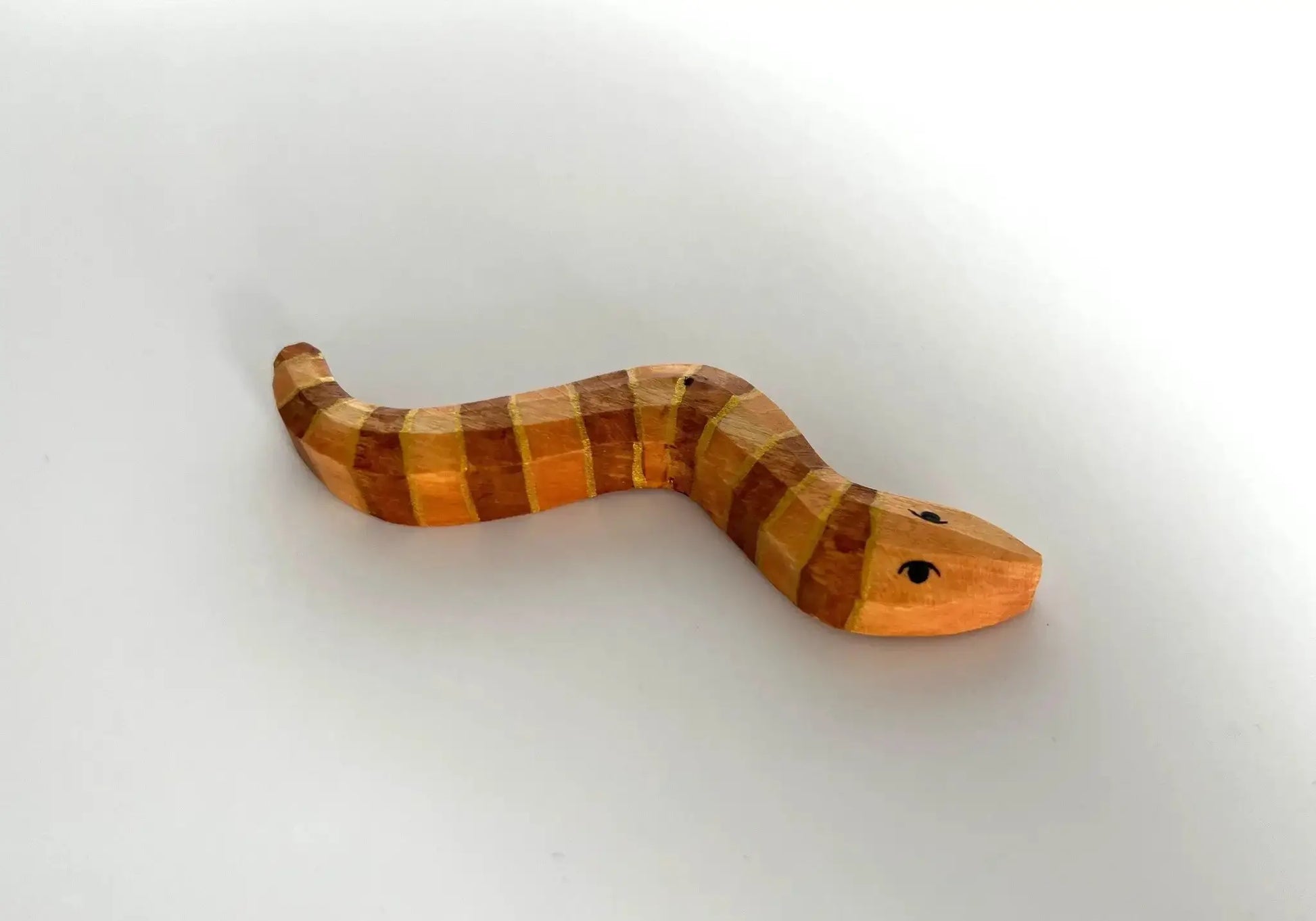  Wooden Snake Toy Hand Carved Educational Play -  ToylandEU™