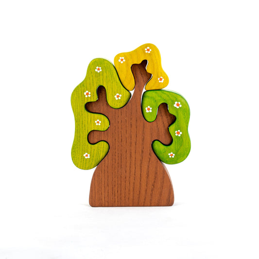 Handmade Wooden Tree Puzzle With Safe Paint Finish - ToylandEU
