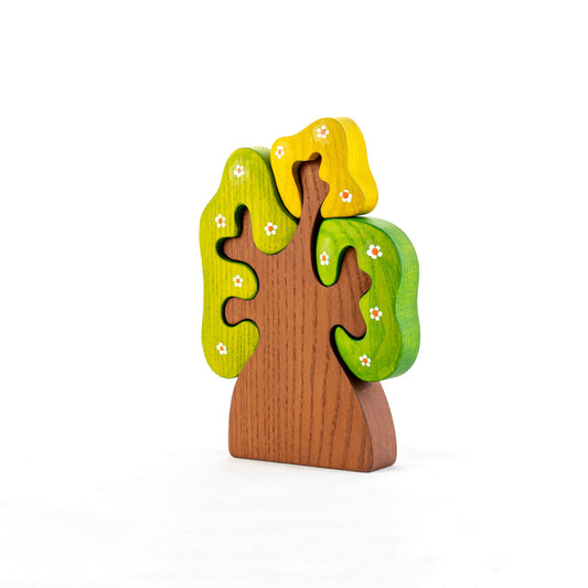 Handmade Wooden Tree Puzzle With Safe Paint Finish - ToylandEU