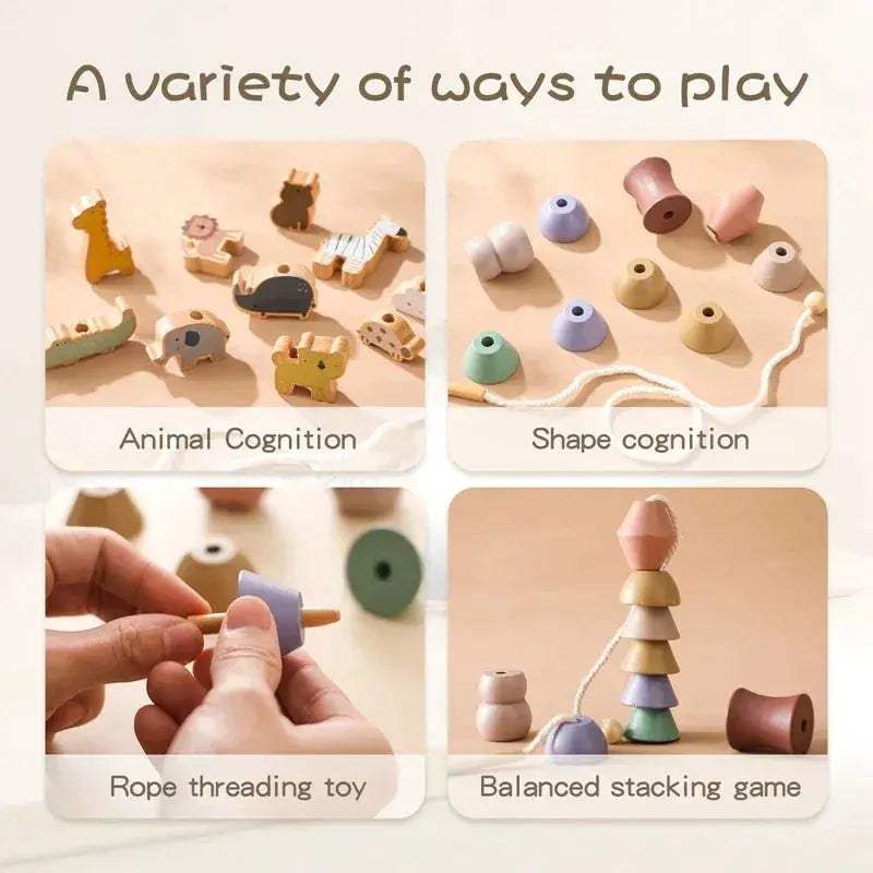 Wooden Stacking Blocks Montessori Toys For Kids Learning Fun - ToylandEU