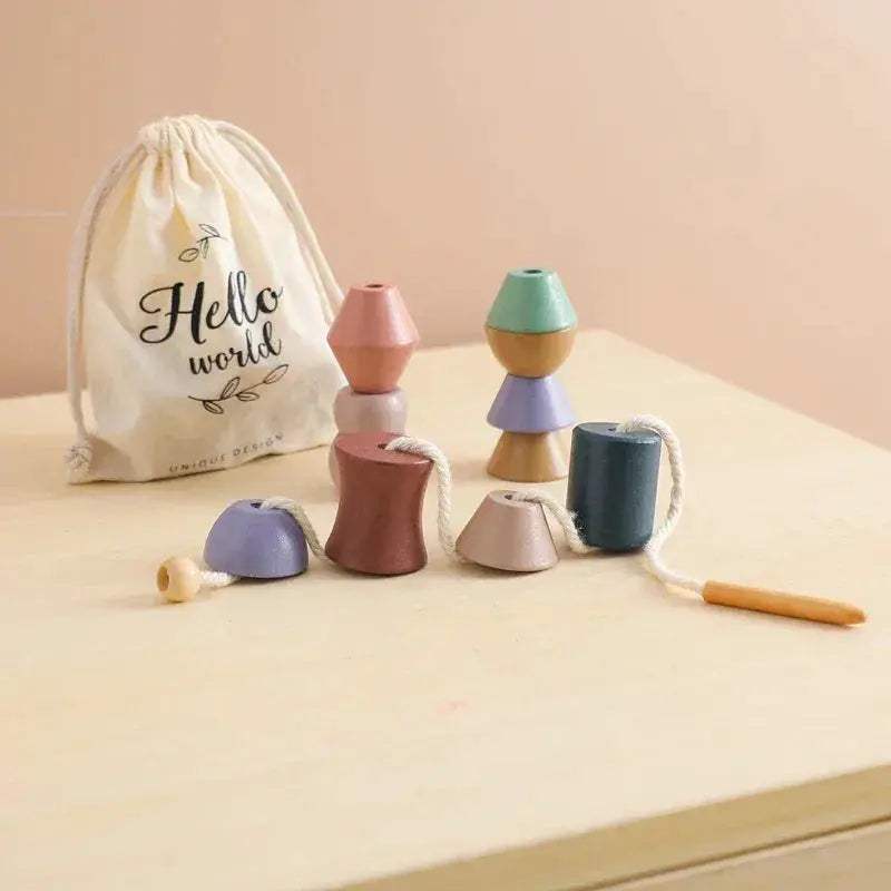 Wooden Stacking Blocks Montessori Toys For Kids Learning Fun - ToylandEU