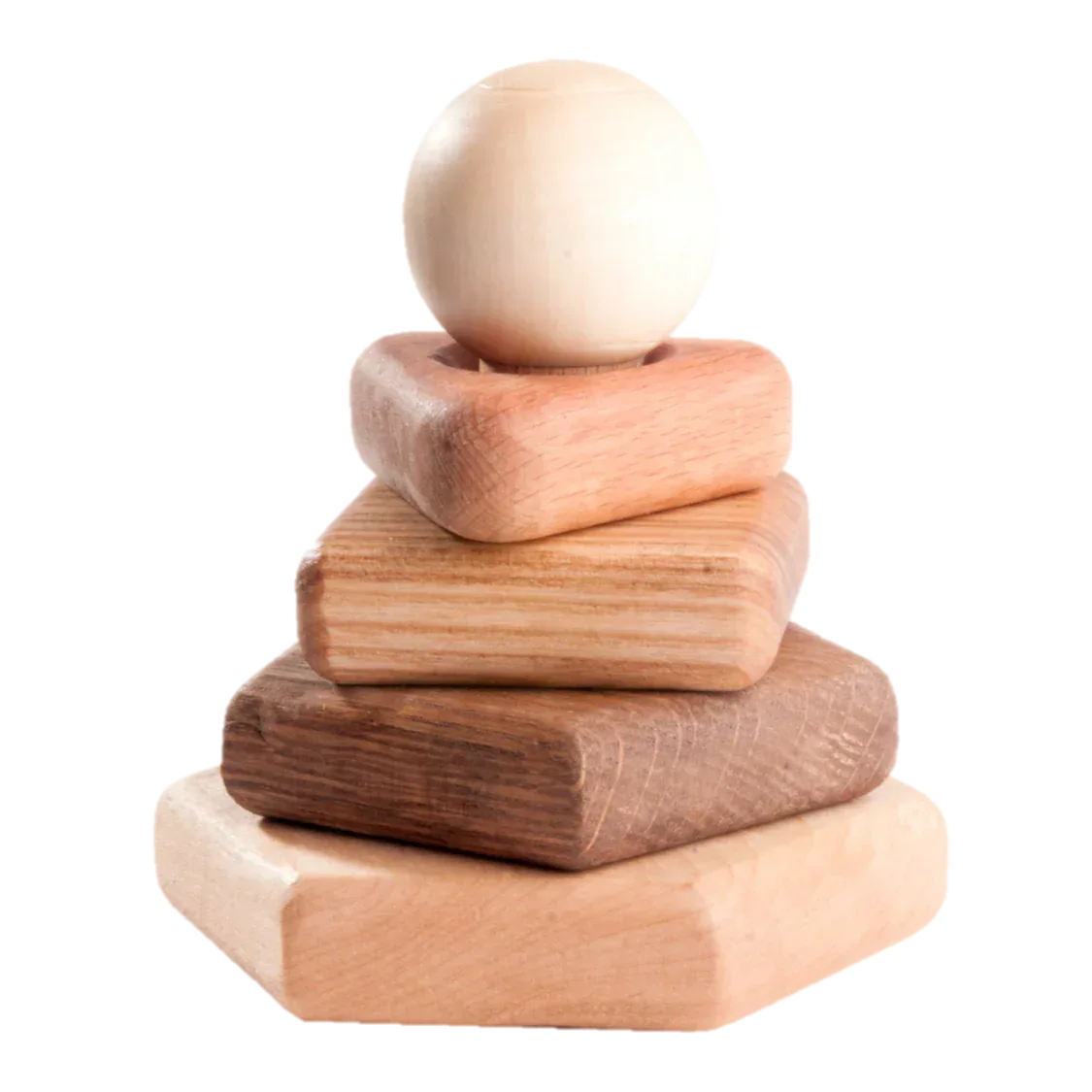 Wooden Stacking Toy With Shape Blocks For Fine Motor Skills - ToylandEU