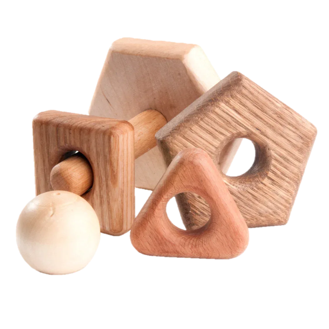 Wooden Stacking Toy With Shape Blocks For Fine Motor Skills - ToylandEU