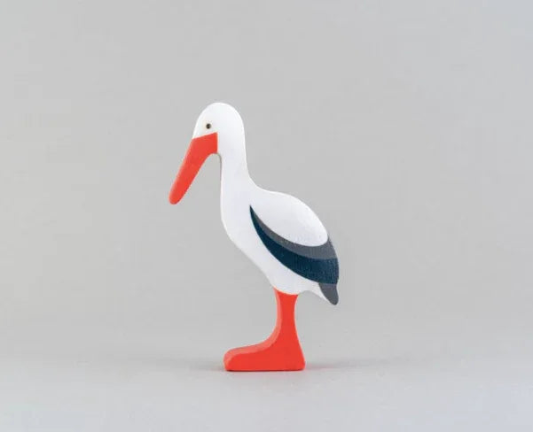 Wooden Stork Figurine for Imaginative Play and Learning - ToylandEU
