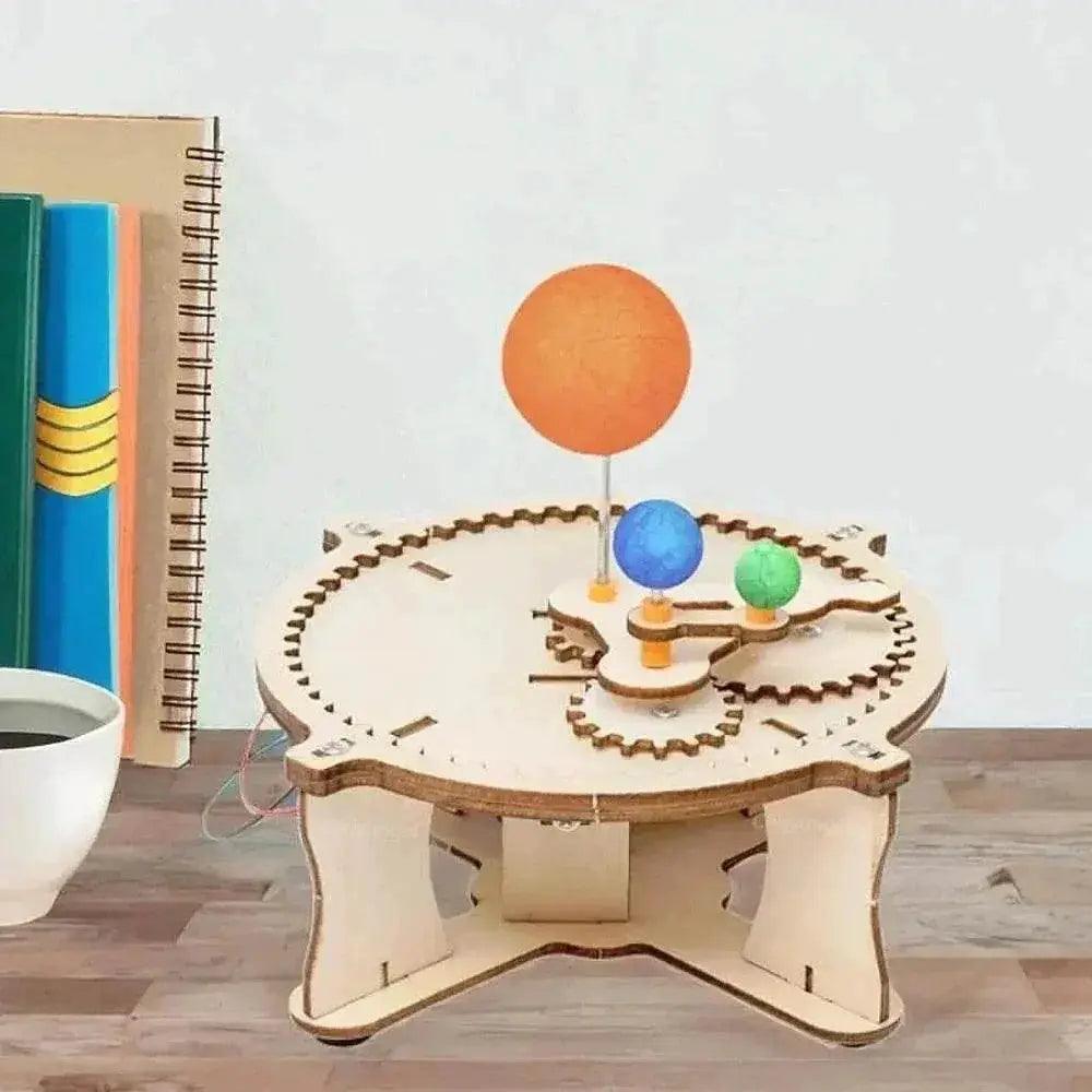  Wooden Sun Earth Moon Planet Solar System Model Kids Puzzle Mechanical Set DIY Science Toy -  ToylandEU™