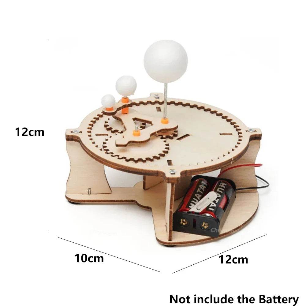 Wooden Sun Earth Moon Planet Solar System Model Kids Puzzle Mechanical Set DIY Science Toy - ToylandEU