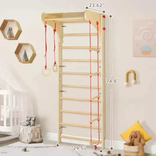  Wooden Swedish Ladder 4 In 1 Indoor Jungle Gym Safe -  ToylandEU™