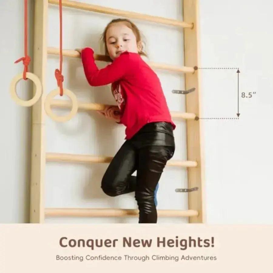  Wooden Swedish Ladder 4 In 1 Indoor Jungle Gym Safe -  ToylandEU™