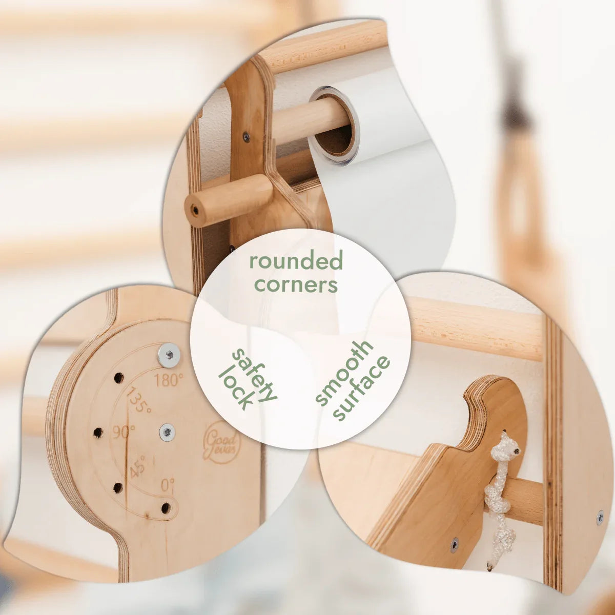 Wooden Swedish Wall / Climbing ladder for Children + Swing Set + Slide Board + Art Add-on - ToylandEU