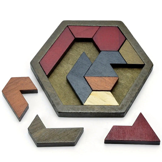  Wooden Tangram Puzzle Brain Teasers Safe For Kids -  ToylandEU™