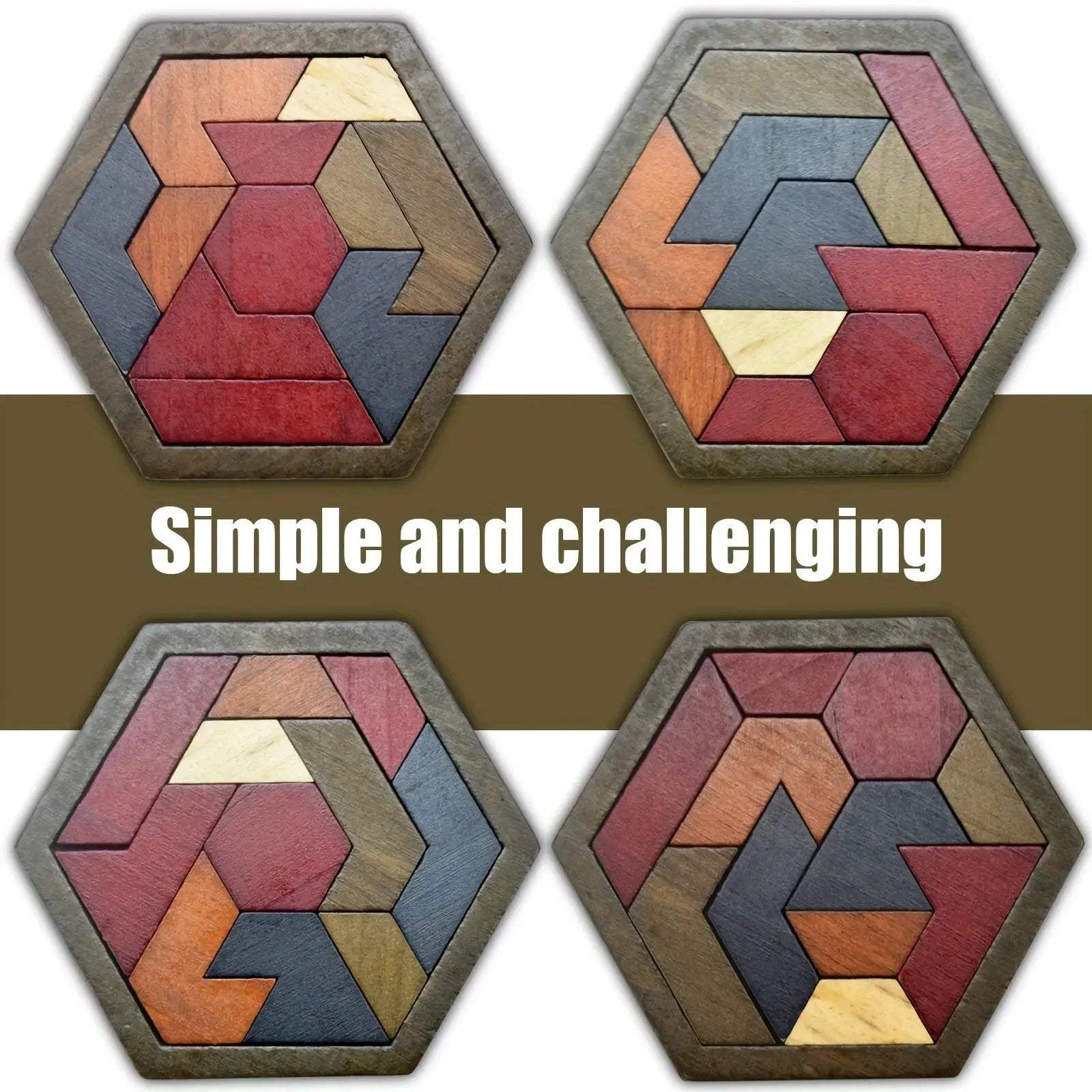  Wooden Tangram Puzzle Brain Teasers Safe For Kids -  ToylandEU™