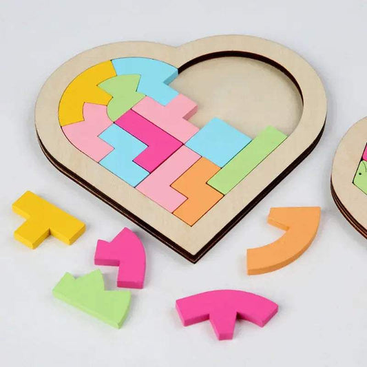 Wooden Tangram Puzzle for Kids Colorful Montessori Toy -  ToylandEU™