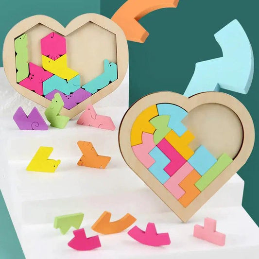  Wooden Tangram Puzzle for Kids Colorful Montessori Toy -  ToylandEU™