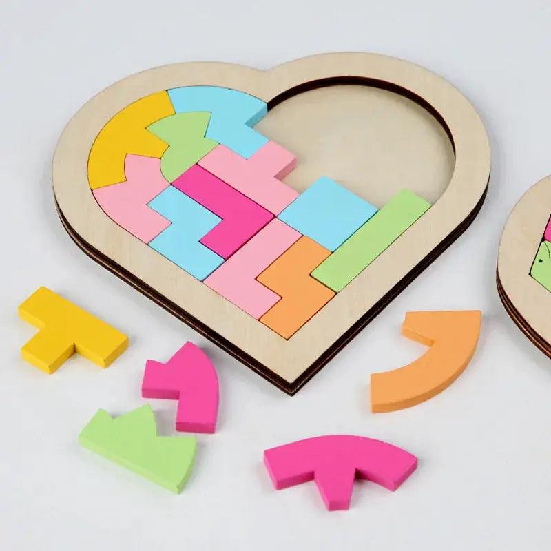  Wooden Tangram Puzzle for Kids Colorful Montessori Toy -  ToylandEU™