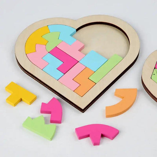  Wooden Tangram Puzzle for Kids Colorful Montessori Toy -  ToylandEU™
