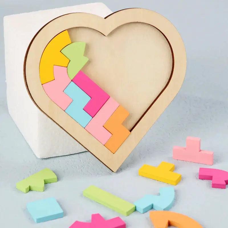  Wooden Tangram Puzzle for Kids Colorful Montessori Toy -  ToylandEU™