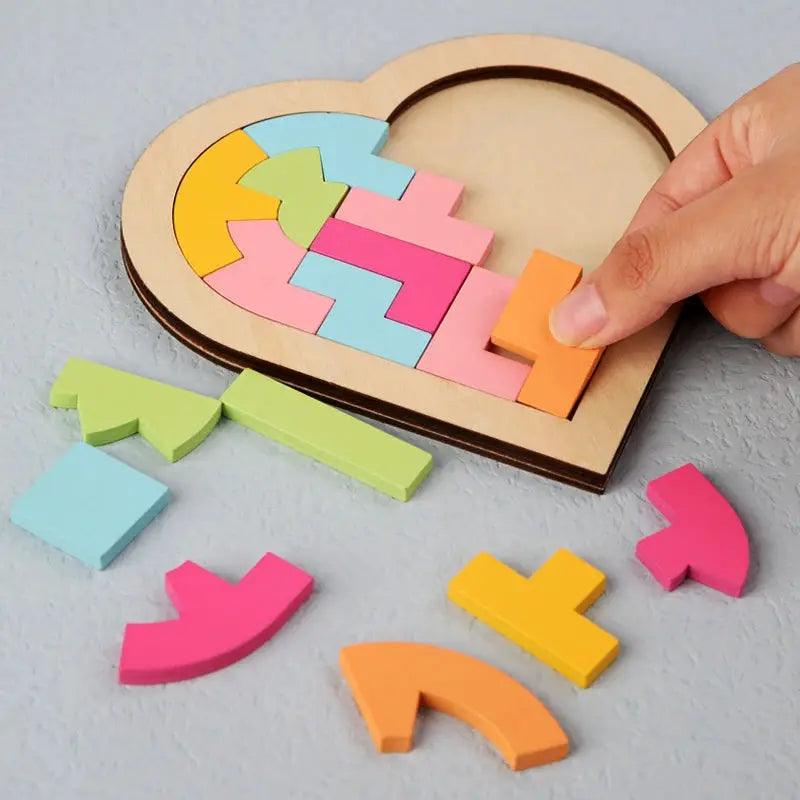  Wooden Tangram Puzzle for Kids Colorful Montessori Toy -  ToylandEU™