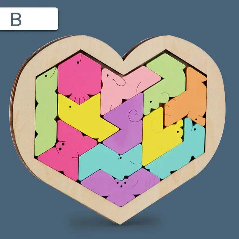  Wooden Tangram Puzzle for Kids Colorful Montessori Toy -  ToylandEU™