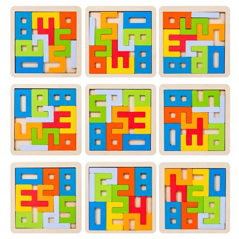 Wooden Tangram Puzzle for Kids Develops Spatial Skills - ToylandEU
