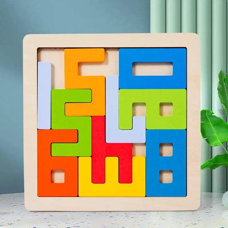 Wooden Tangram Puzzle for Kids Develops Spatial Skills - ToylandEU